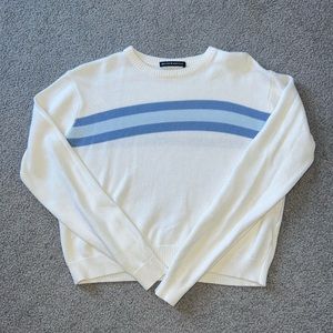 Brandy Melville white and blue sweater